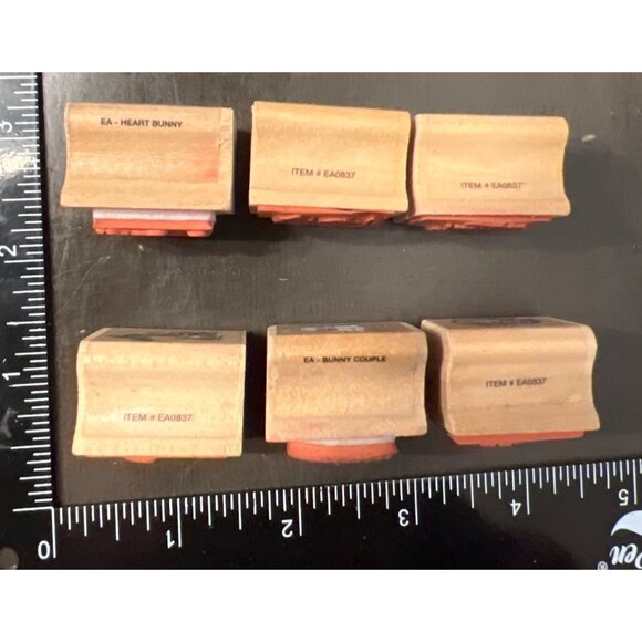 Vintage Easter-Themed Wood mounted Rubber Stamp Set Of 6 by Noteworthy - Picture 4 of 4